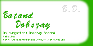 botond dobszay business card